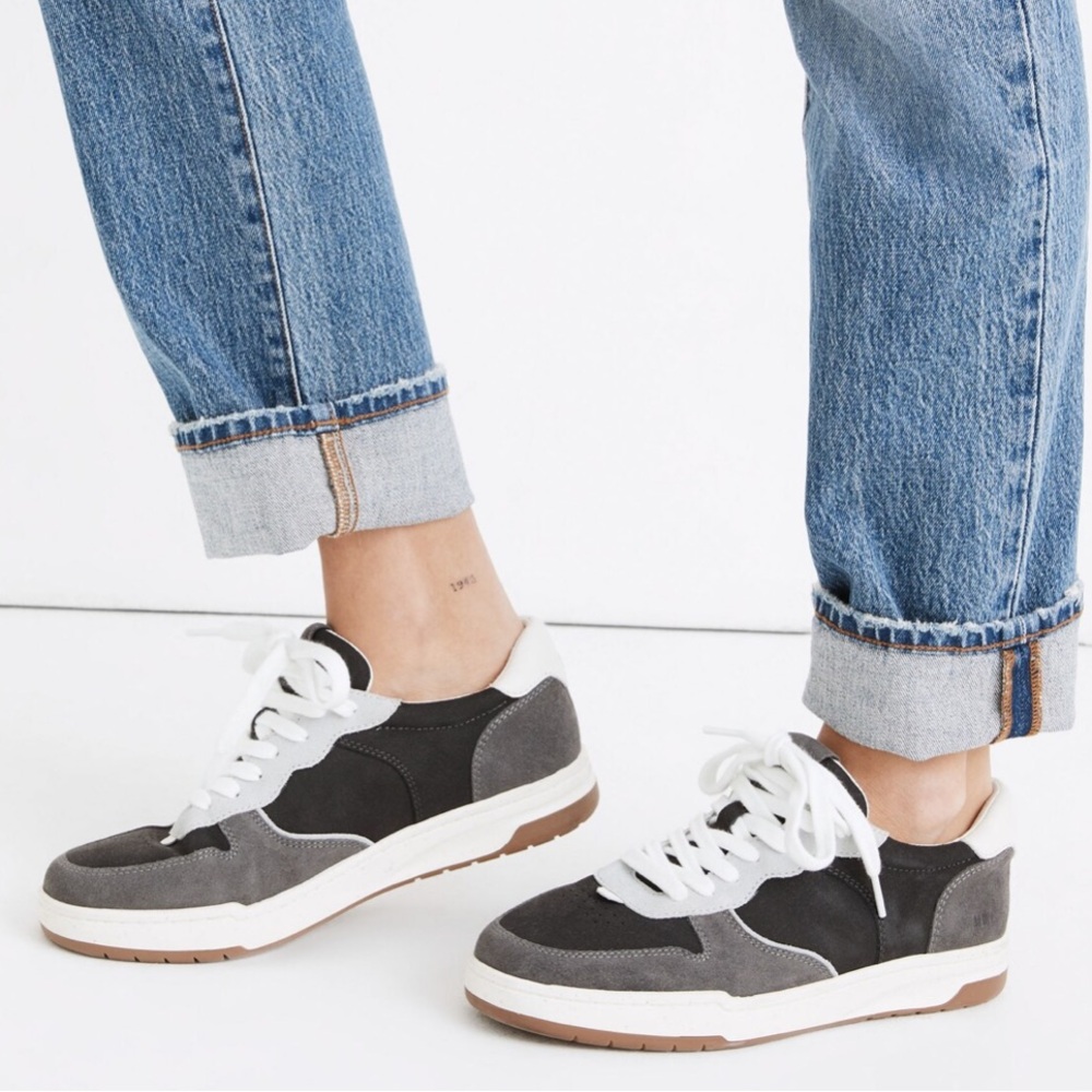 Madewell Court Sneakers in Dark Colorblock Nubuck and Suede EUC